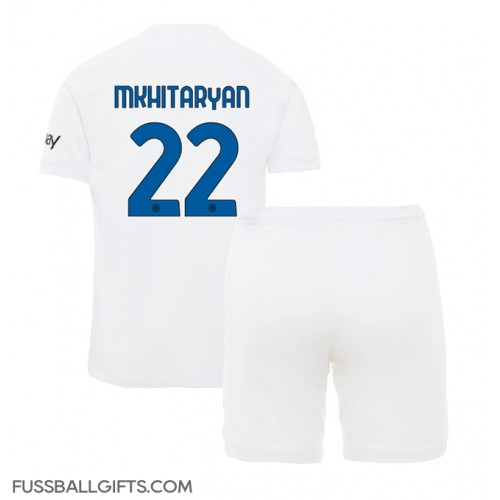 Inter Milan Henrikh Mkhitaryan #22 Fußballbekleidung Auswärtstrikot Kinder 2023-24 Kurzarm (+ kurze hosen)